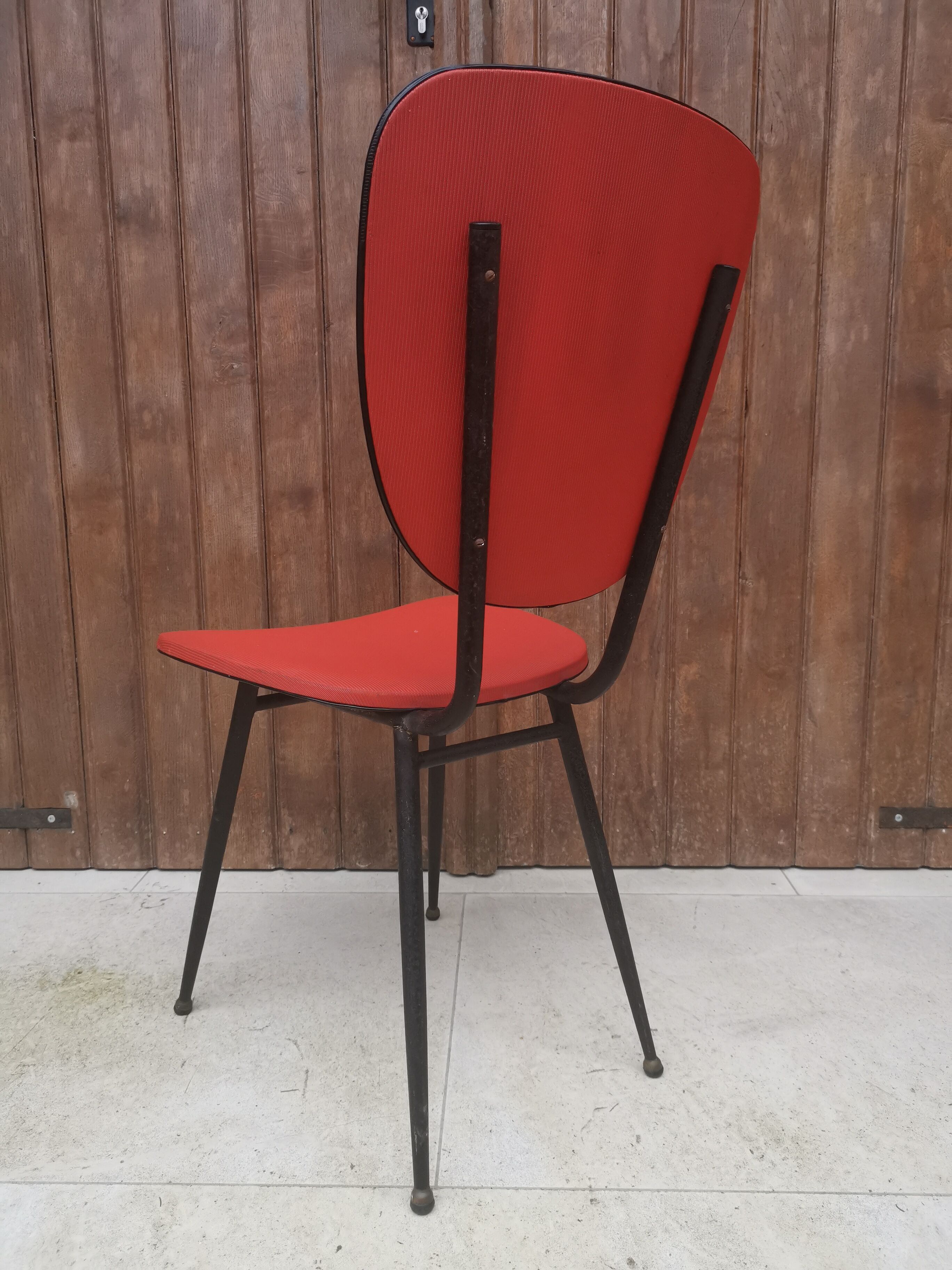 Lot de chaises vinyle rouge