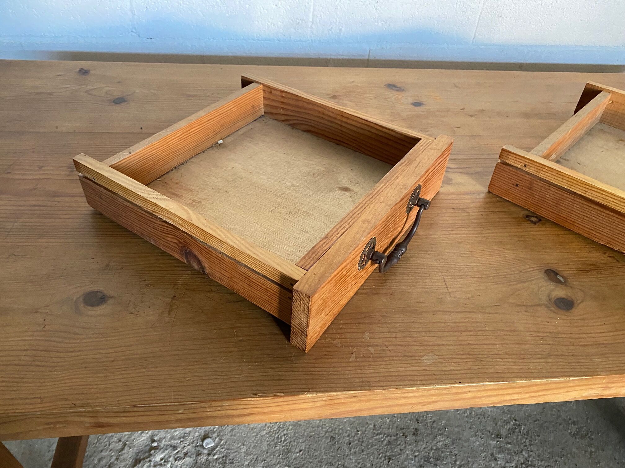 Solid pine dining farmhouse table with 2 drawers 1950 160x69x74cm