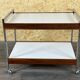 60s 70s serving trolley dinette made of teak & chrome Danish Modern Design