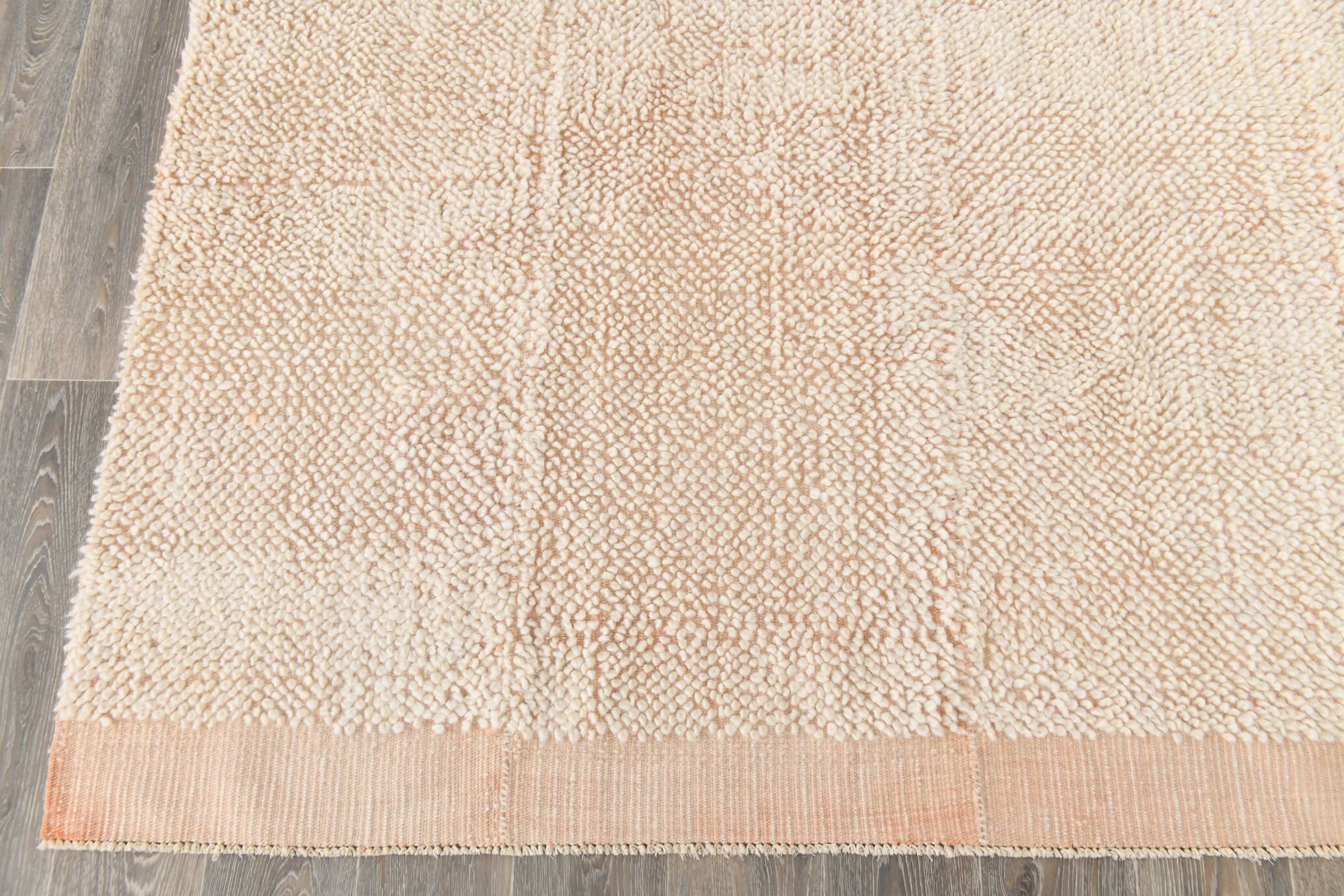 8x10 Peach Orange Handmade Wool Vintage Rug, 250x304Cm SK 34929