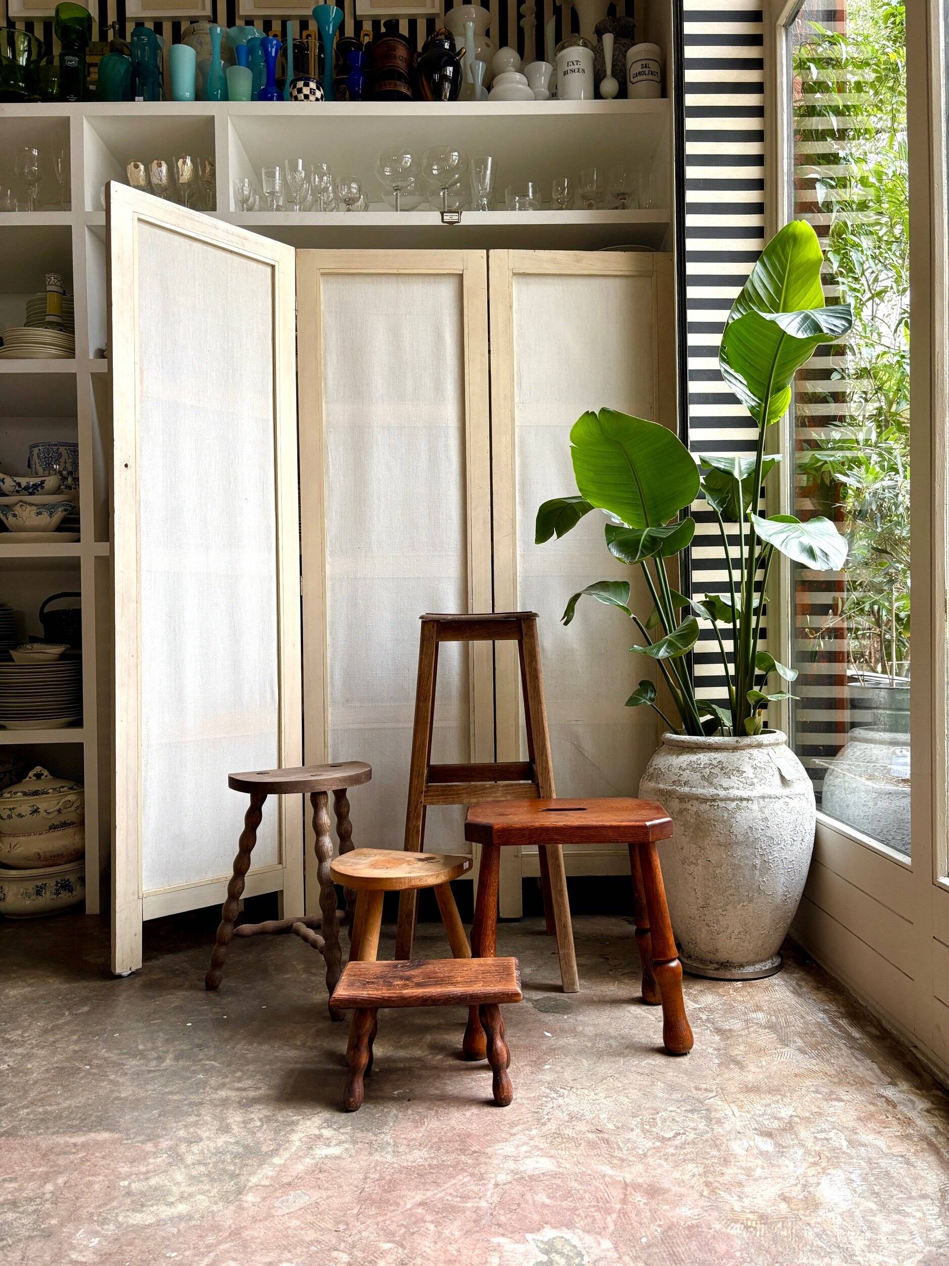 Dark wood stool