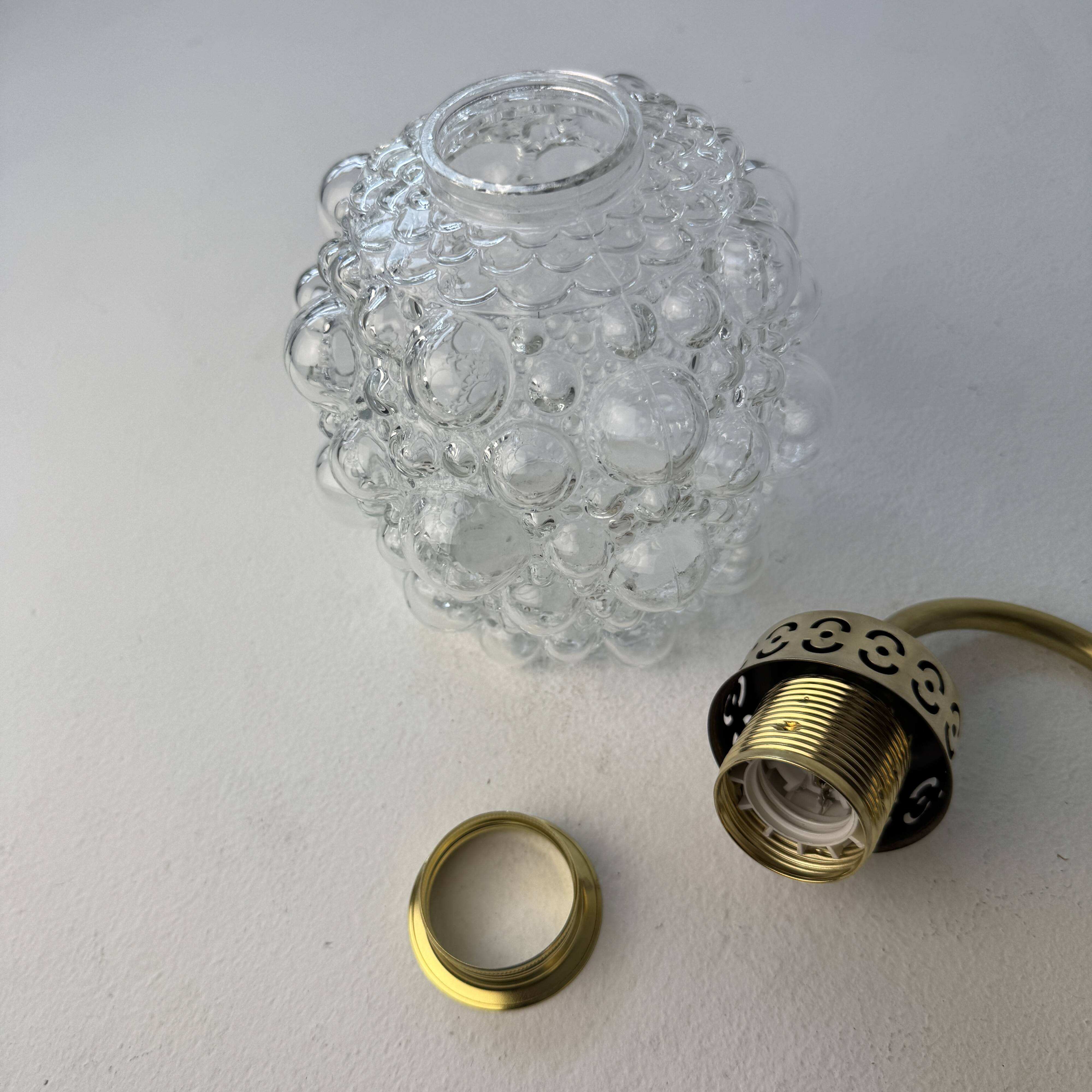 Lot of 3 vintage bubble glass wall lights.