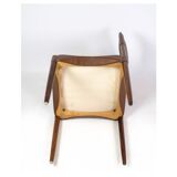 Ensemble de 6 chaises de design danois en palissandre massif avec cuir brun