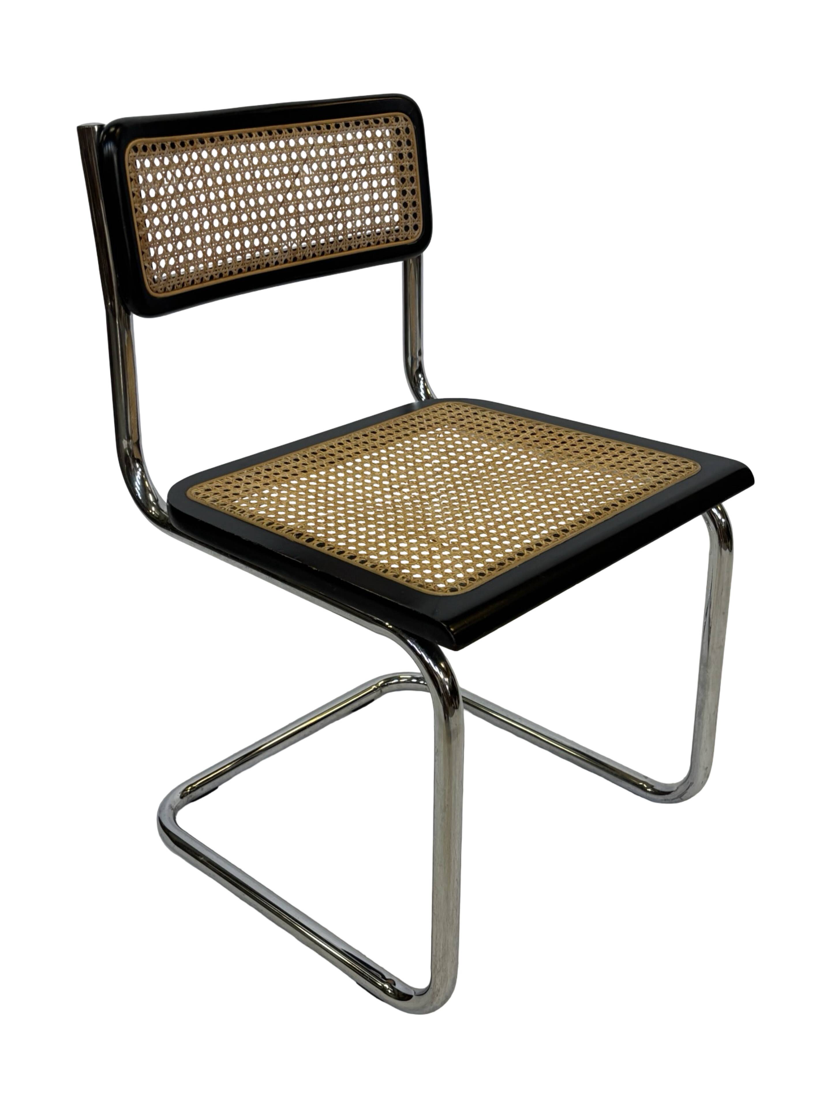 Vintage Cesca chair style b32 model in chrome and black