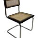 Chaise vintage Cesca style modèle B32 en chrome et noir