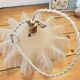 Antique tray pendant light with wavy edges in translucent twisted glass