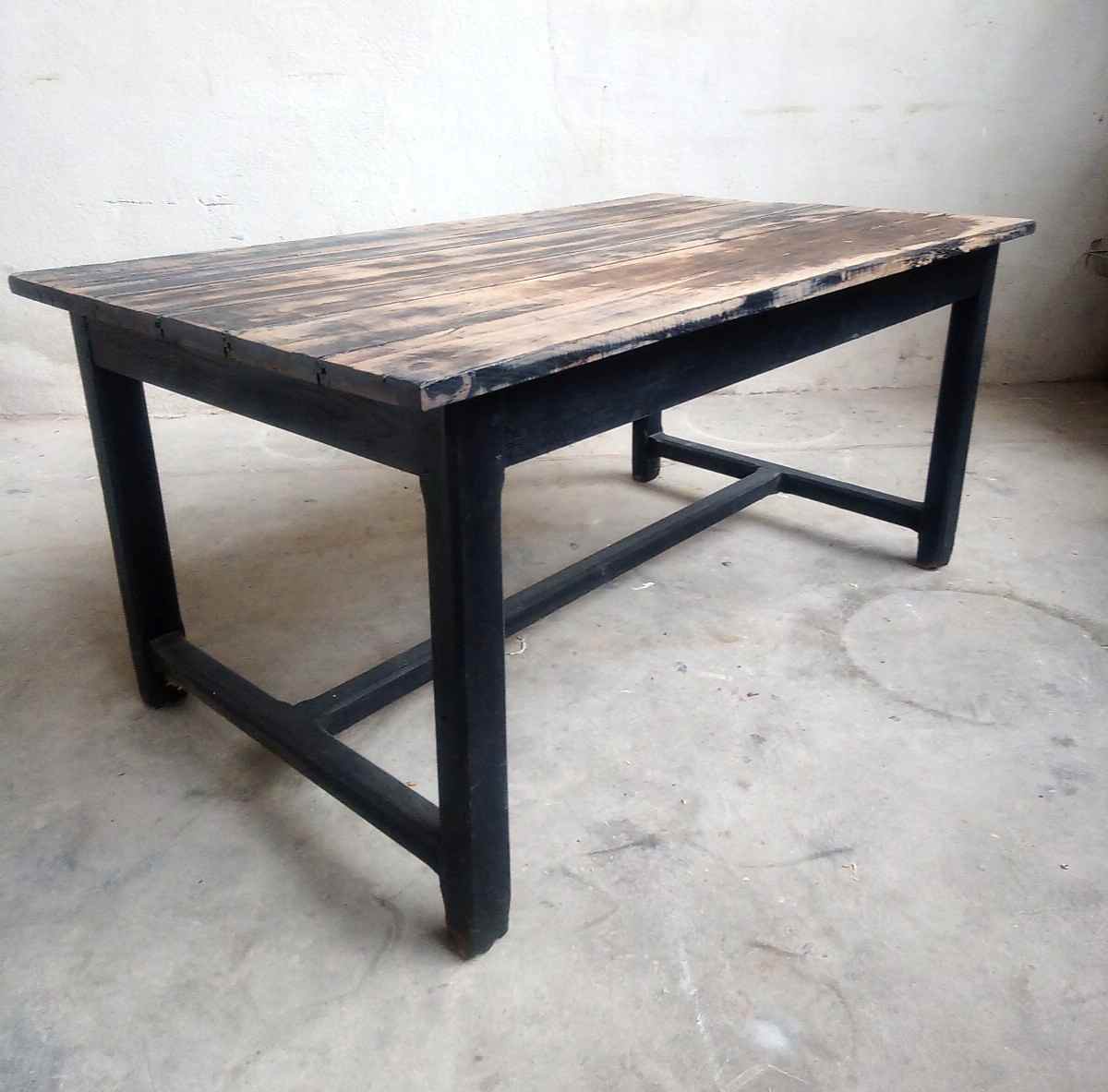 Patinated oak farm table