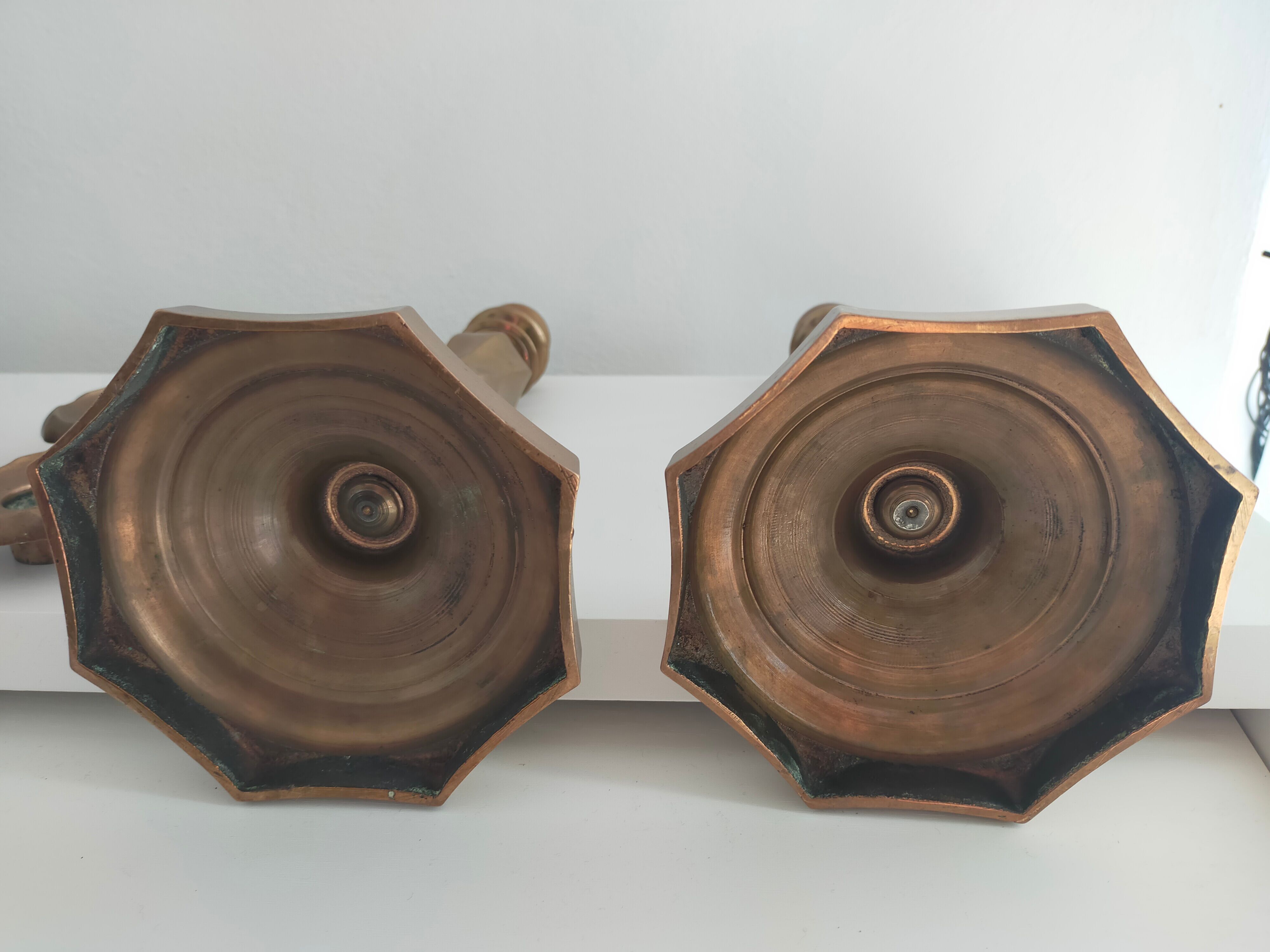 Pair of candlesticks in bronze 19th century