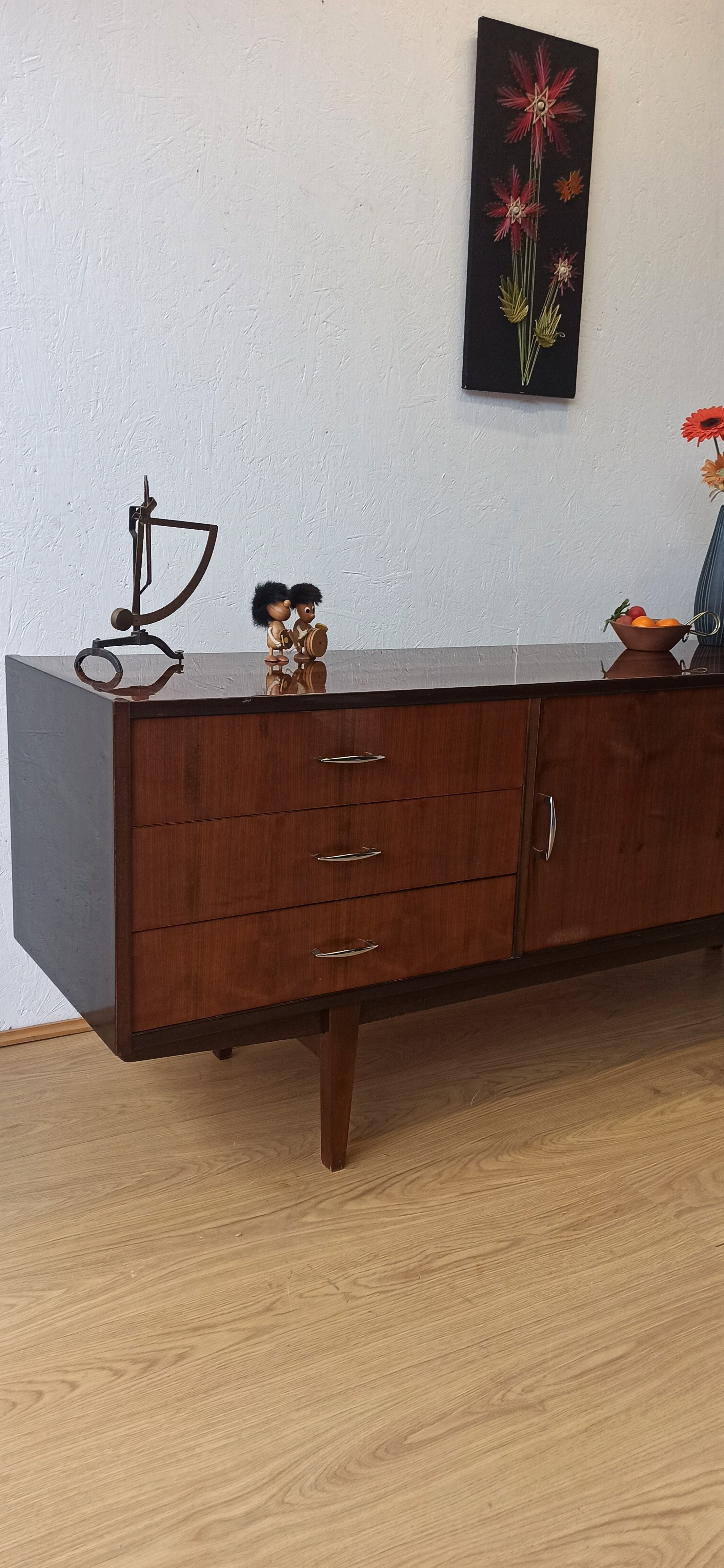 Modernist long sideboard of the 1970s