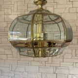 Eight-branch chandelier in beveled glass. 1940s.