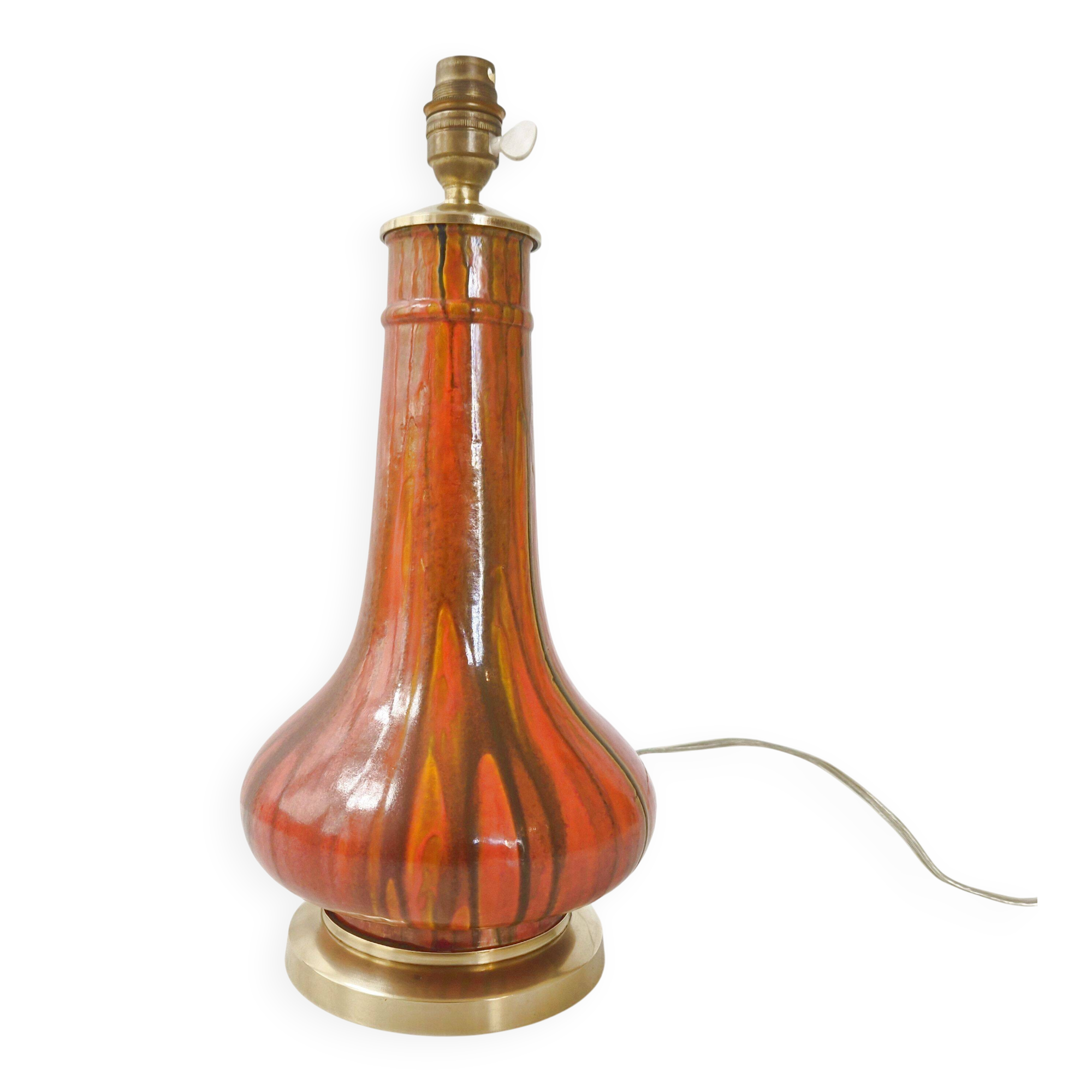 Art Deco lamp in flamed stoneware 1920