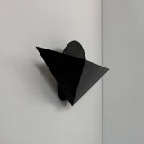 Pair of vintage wall sconces, matte black metal, France, 1970.