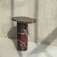 "Bold" side table in Rosso Levanto marble