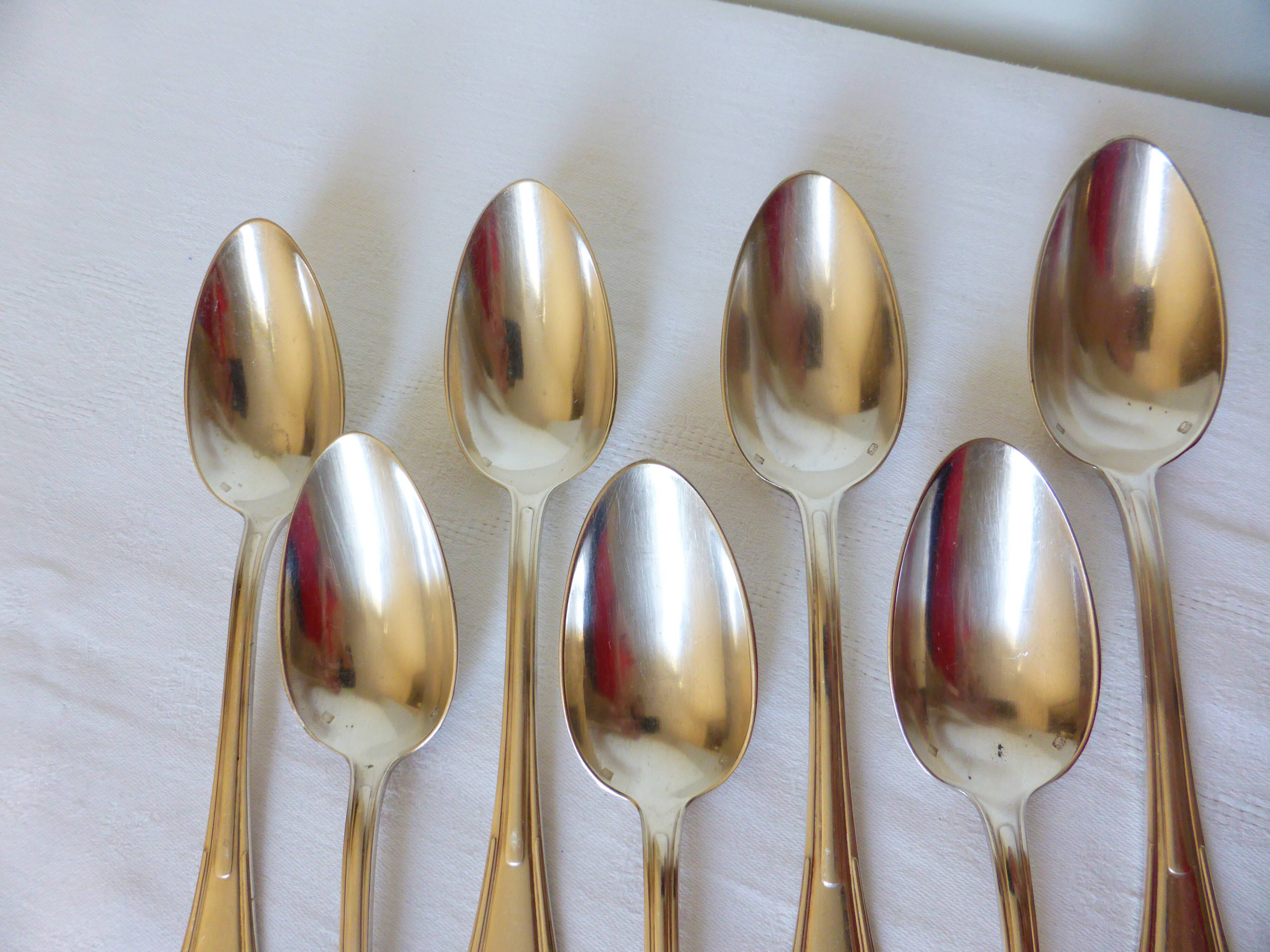 7 silver-plated metal soup spoons with hallmarks 2106231