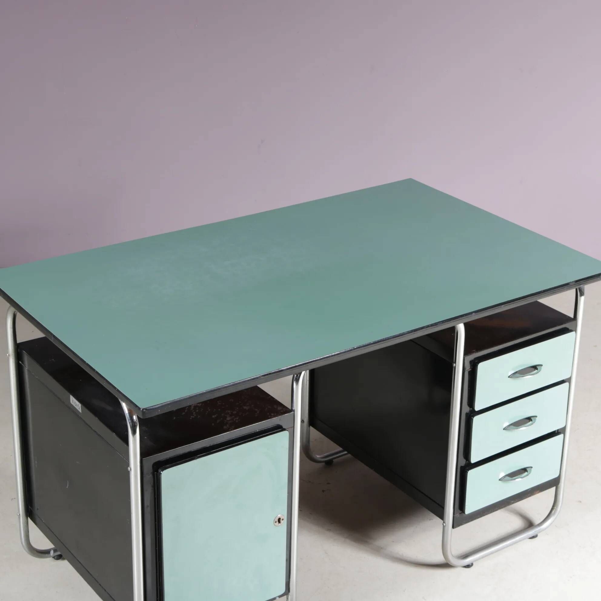 Bauhaus style desk from the 1950s by Torck, Belgium.