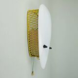 1950s SCONCE tele ambiance metal mesh with white acrylic shade