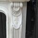 Louis XV style fireplace in white Carrara marble circa 1980