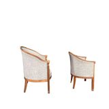 Complete living room set with chaise longue and 3 armchairs: Directoire or Empire style