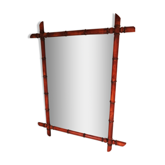 Bamboo imitation art deco mirror