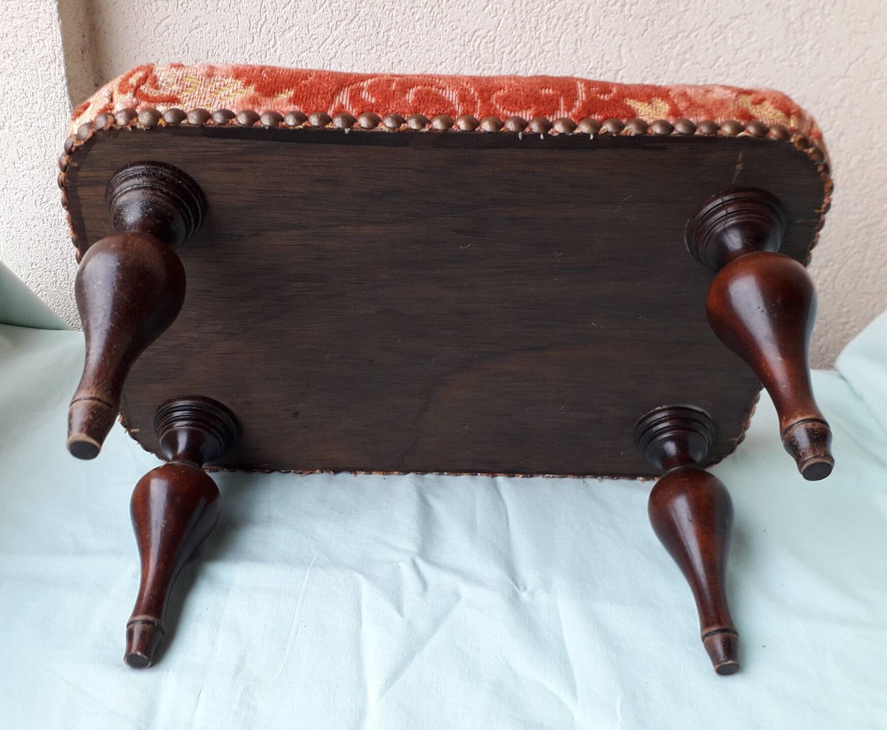 Wooden and fabric footrest