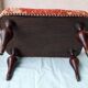 Wooden and fabric footrest