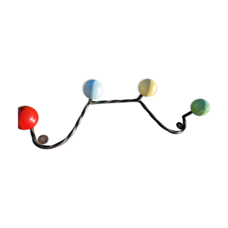 Coat rack hook 4 balls vintage