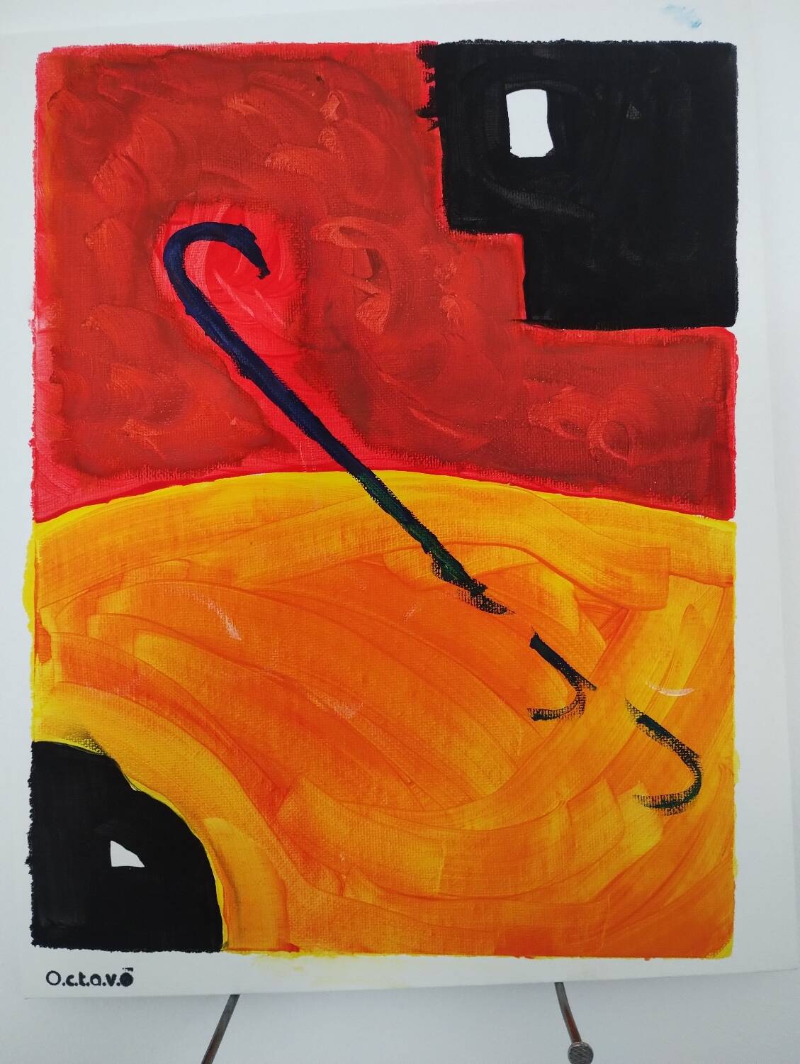 Abstract painting. "Imitate the future."