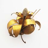 Brass torch cut 'corn cob' wall lamp