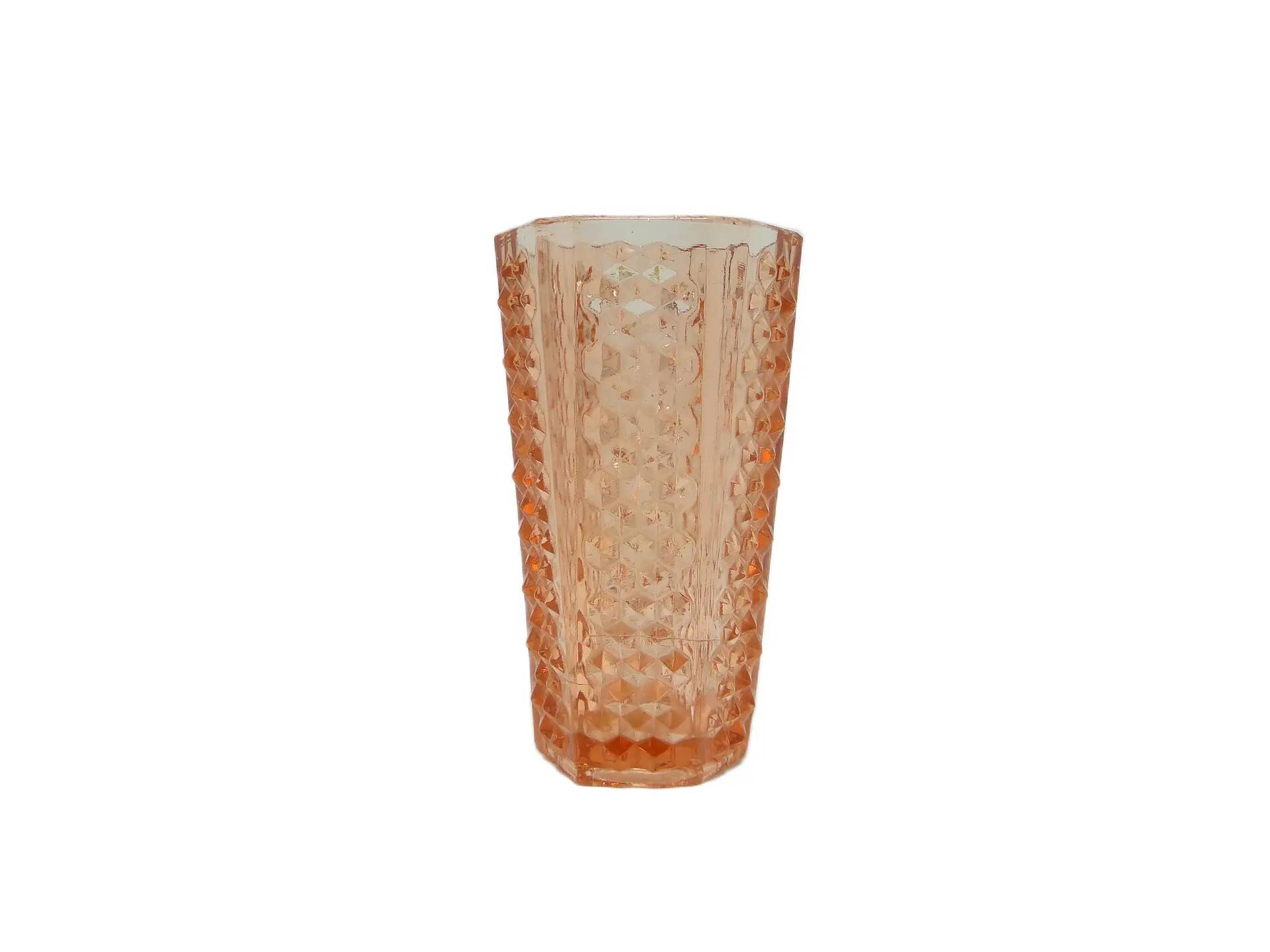 Ćwieki vase, modernism, rosaline glass, Ząbkowice, Poland, 1970s.