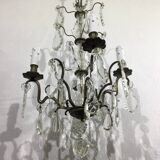 Chandelier 4 Lights Crystal And White Bronze