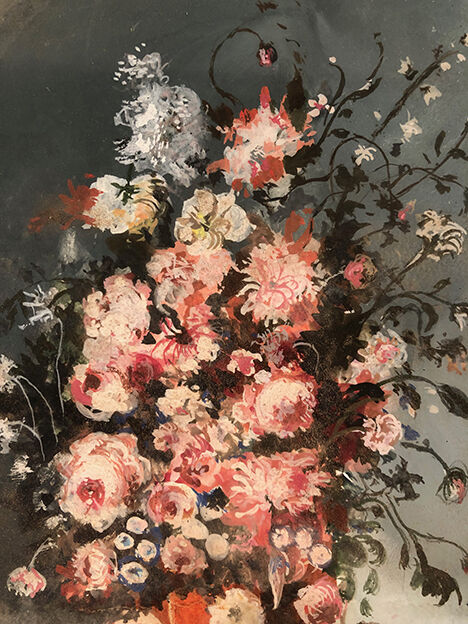 Bouquet of flowers, framed watercolor