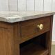 1930s Art Deco oak and marble top bedside table