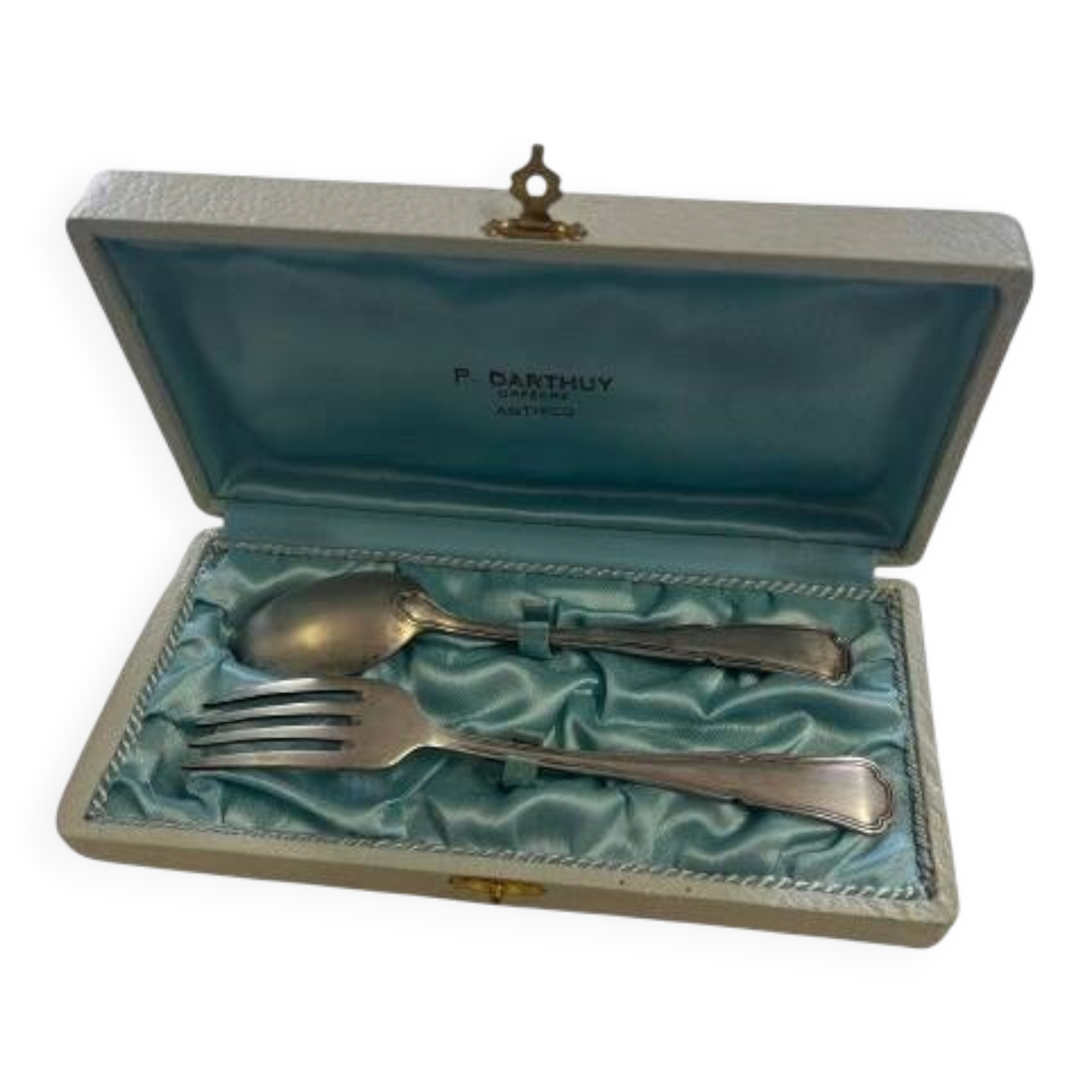 Box of two silver-plated metal cutlery p.darthuy