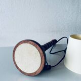 Turned wood lamp