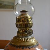 19th c. longwy earthenware oil lamp