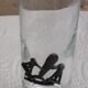 Glass liquor glass with tin sconces signed J. de Rey