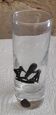 Glass liquor glass with tin sconces signed J. de Rey