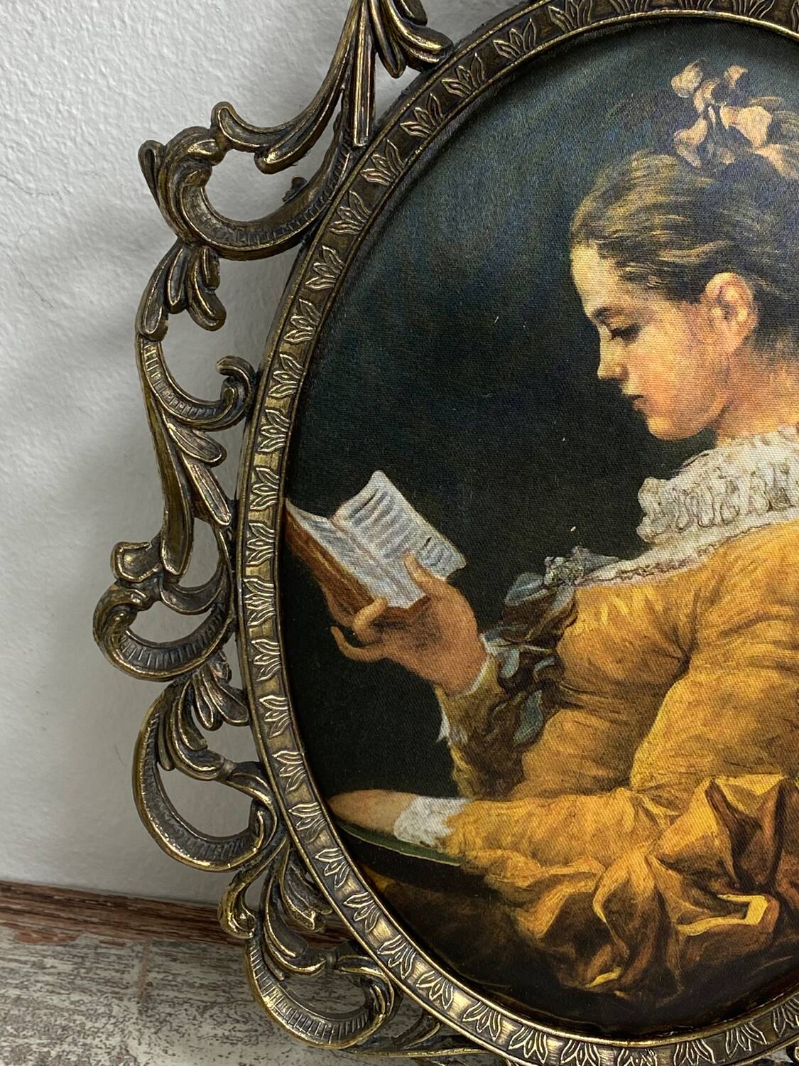 Brass frame and silk upholstery