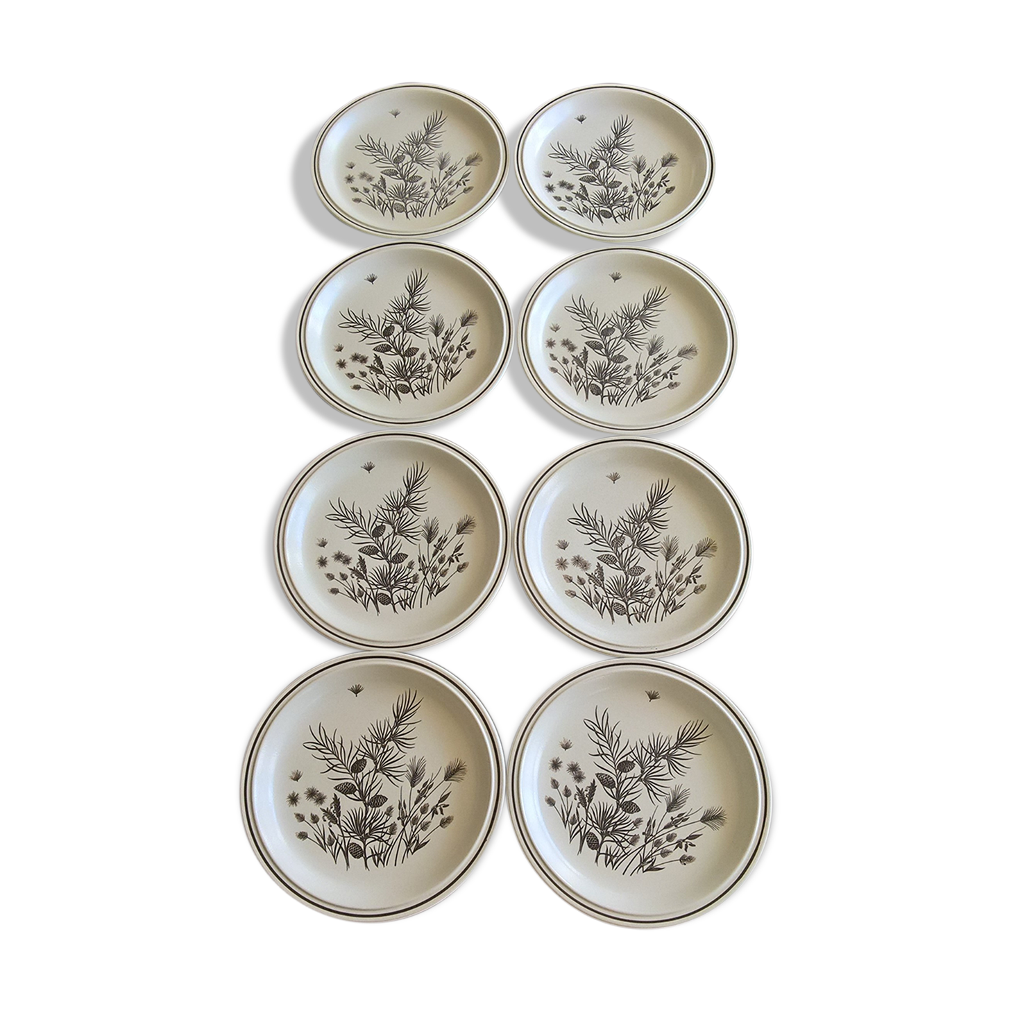 8 flat plates WH Grindley "Pinewood"