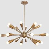 Beautiful Handcrafted Mid Century Sputnik Chandelier |Raw Brass Ceiling Lights|24Arms Modern Fixture