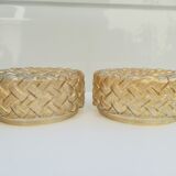 TWO PLAFONNIERS IN VERRE SOUFFLE