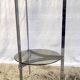 Side table metal chrome and smoked glass, 70s-80s