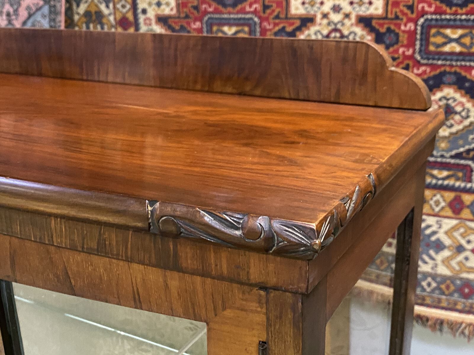 English art deco walnut showcase