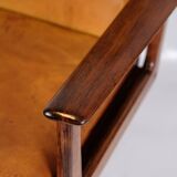 Office Chair Model 419 Made In Rosewood With Cognac Leather Seat By Arne Vodder For Sibast from 1960