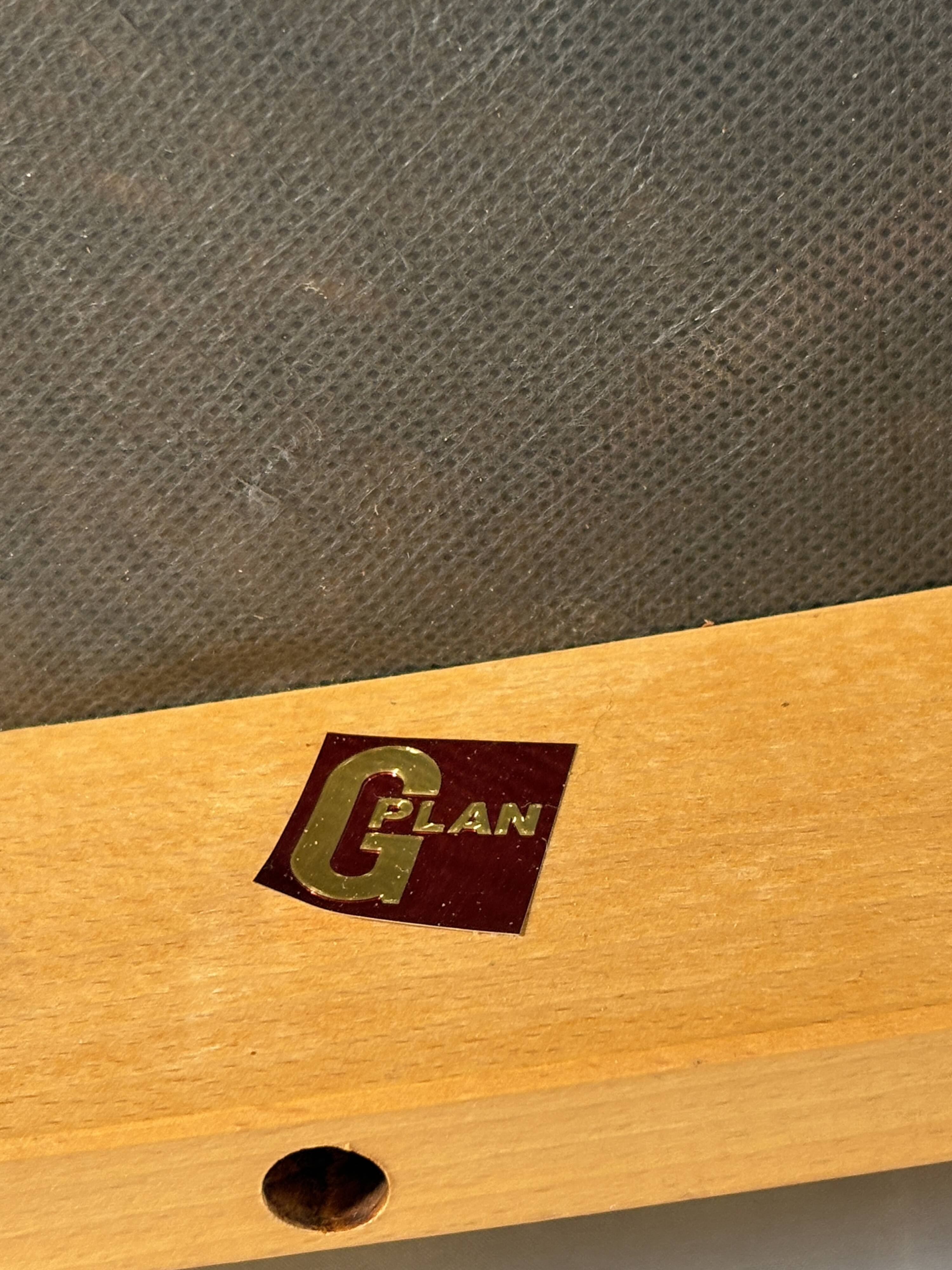 Mid century retro vintage teak and cloth dining chairs by GPlan 1970