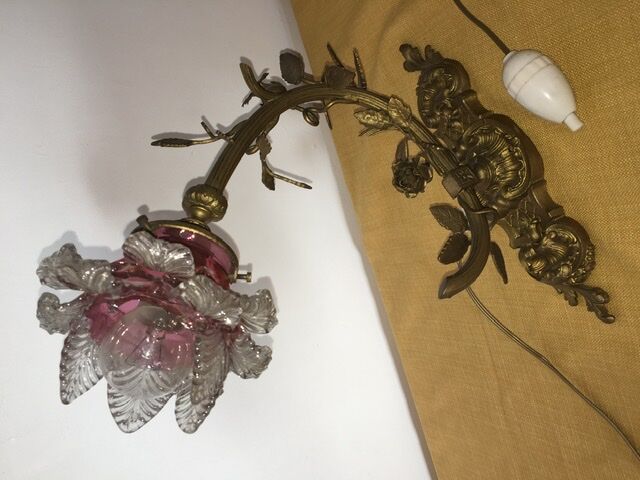 Gold and floral wall light