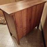 Small solid walnut pedestal sideboard