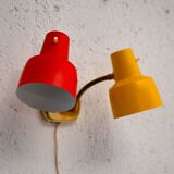 1960s Scandinavian Two-Arm Wall Lamp in Metal