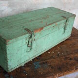 Green vintage wood tool case