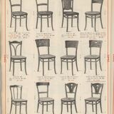 Thonet Dining Room Chairs With Webbing model 107 set of 6, early 1900s